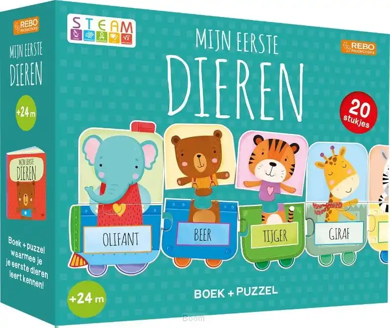 Puzzeltrein 20 stukjes en boek - Mijn ee Alleen Vandaag