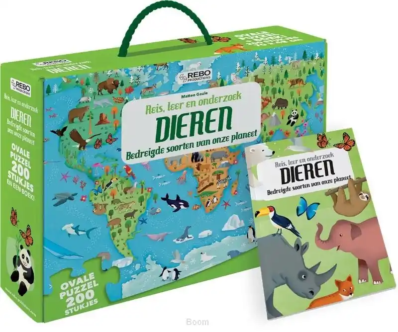 Dieren - puzzel 200 stukjes en boek Must-Have