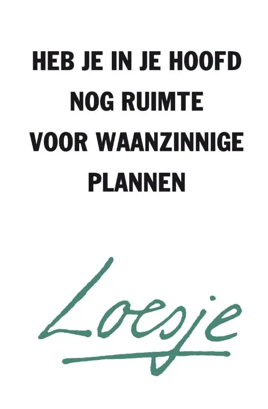 Heb je in je hoofd nog ruimte voor waanzinnige plannen - Loesje Beste Prijs