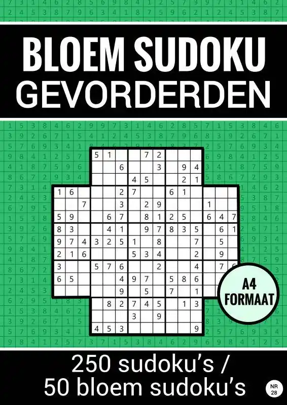 Hoge Kwaliteit Bloem Sudoku Gevorderden - 250 Sudoku's / 50 Bloem Sudoku's - nr. 28 / Druk 1