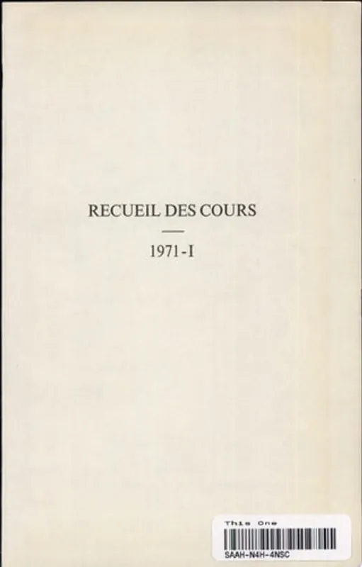 1971 1 tome 132 - Hague Academy of International Law. Actieprijs