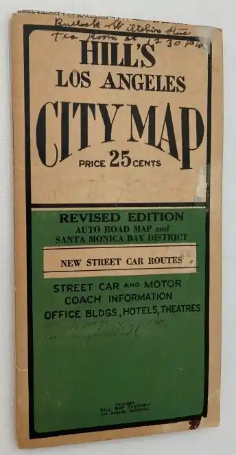 Hill's Los Angeles City Map. Price 25 cents. Revised edition - Hill Map Company (publisher) - Veilige Betaling