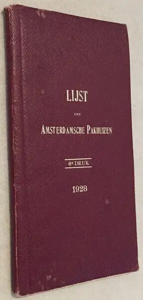 Lijst van Amsterdamsche pakhuizen, waarop toepasselijk is het Minimum-Premietarief der overeenkomst van 18 November 1904. ( uitgave Combinatie voor de verzekering van Goederen in Pakhuizen te Amsterdam en Rotterdam) - Lotsy, K., F.D. Bijleveld, voorbericht - Nieuw