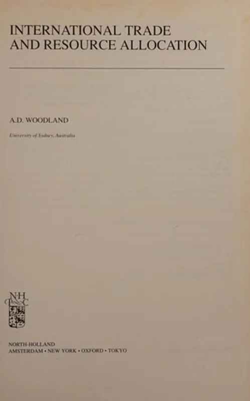 Weekendaanbieding International trade and resource allocation - A. D. Woodland