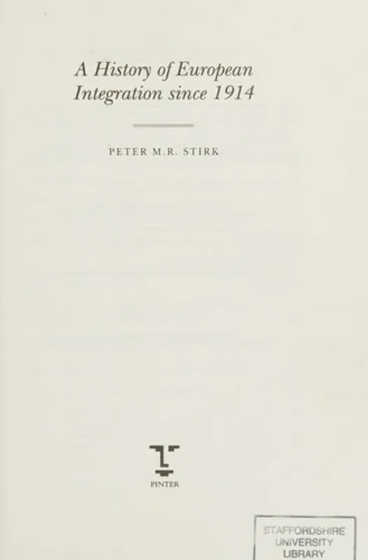 A History of European Integration - Peter M. R. Stirk Express Levering