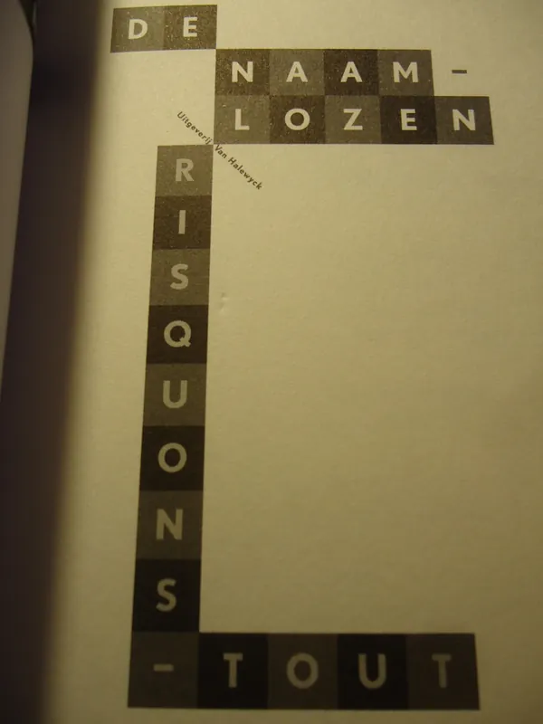 De naamlozen / Risquons-tout - F. Vanluchene Finale Uitverkoop