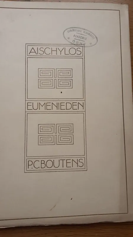 Actieprijs Eumenieden - Aeschylus, Pieter Cornelis Boutens