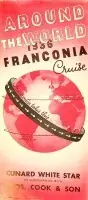 Brochure Around the World 1936 Franconia Cruise - Cunard White Star Lage Kosten