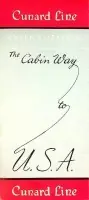 Brochure Cunard Line The Cabin way to USA - Collective Betrouwbaar