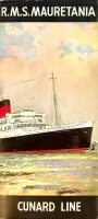 Fabrieksprijs Brochure Cunard Line R.M.S. Mauretania - Collective