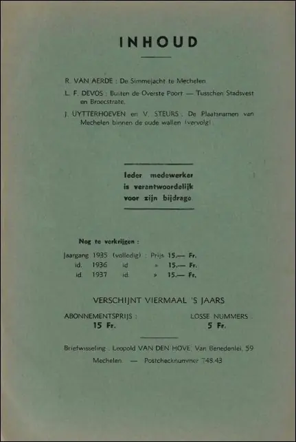 Gecertificeerd Mechelsche bijdragen. 6e Jaargang Nr 3 De Simmejacht te Mechelen - Mechelsche kring voor oudheidkunde, geschiedenis en folklore