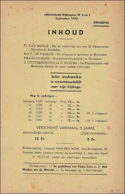 Premium Mechelsche bijdragen. 9e Jaargang Nr 2+3 bij de vereering ... - Mechelsche kring voor oudheidkunde, geschiedenis en folklore