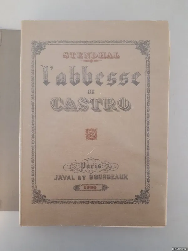 L'Abbesse de Castro - Stendhal Beperkte Voorraad