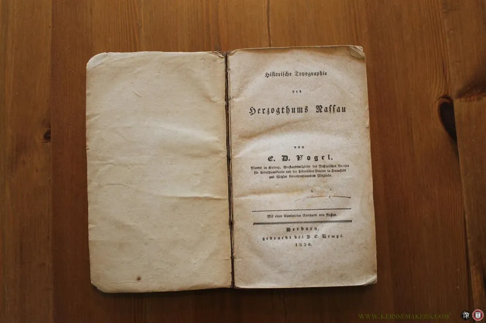 Snelle Levering Historische Topographie des Herzogthums Nassau (Ohne Karte) - VOGEL, C. (Pfarrer in Kirberg)