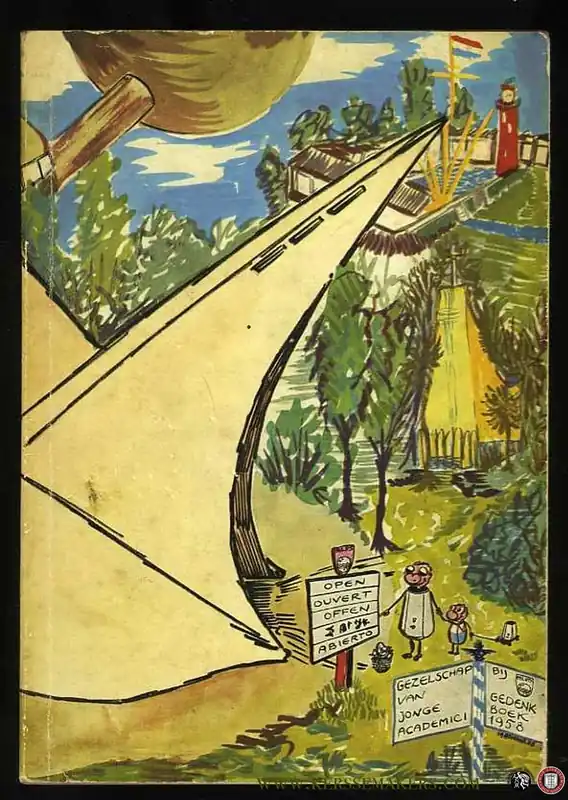 Actieprijs Gedenkboek 1858-1908-1958 (Philips), (bijgevoegd velletje: jaarverslag van het Gezelschap van Jonge Academici 1958) - Diverse auteurs