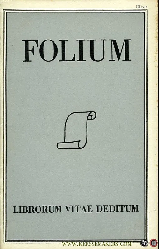 Folium Librorum Vitae Deditum. Jaargang 3 - 1954, nummer 5-6 - GUMBERT, H.L. ( redactie) / Diverse auteurs Premium