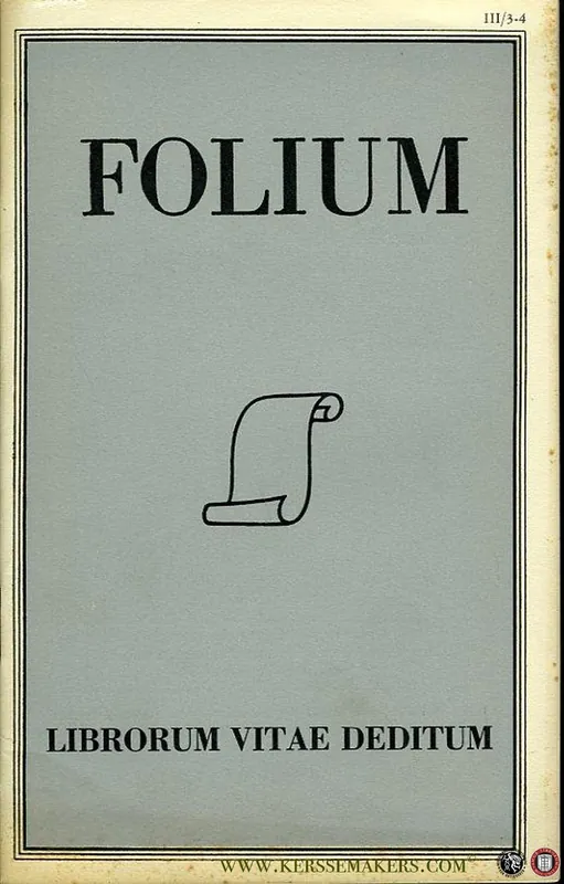 Tijdelijk Beschikbaar Folium Librorum Vitae Deditum. Jaargang 3 - 1954, nummer 3-4 - GUMBERT, H.L. ( redactie) / Diverse auteurs