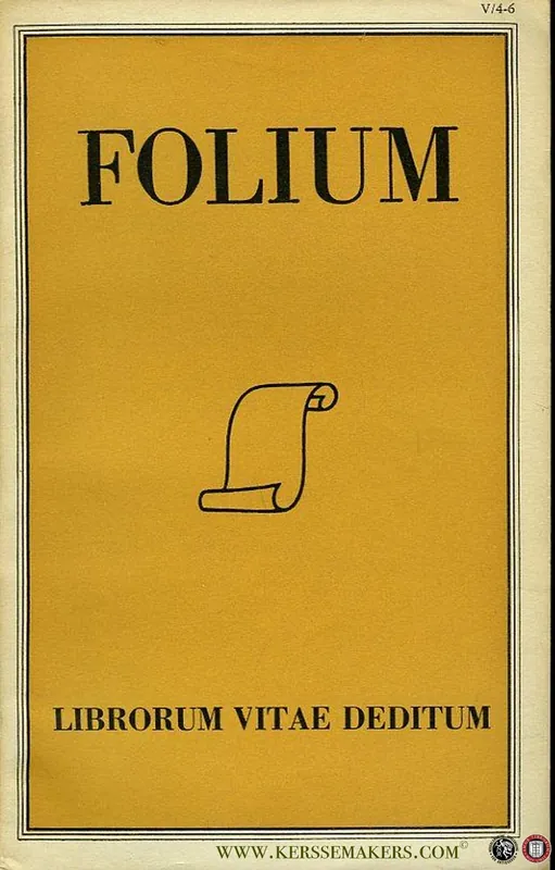 Folium Librorum Vitae Deditum. Jaargang 5 - 1957, 4-6 - GUMBERT, H.L. ( redactie) / Diverse auteurs Lage Kosten