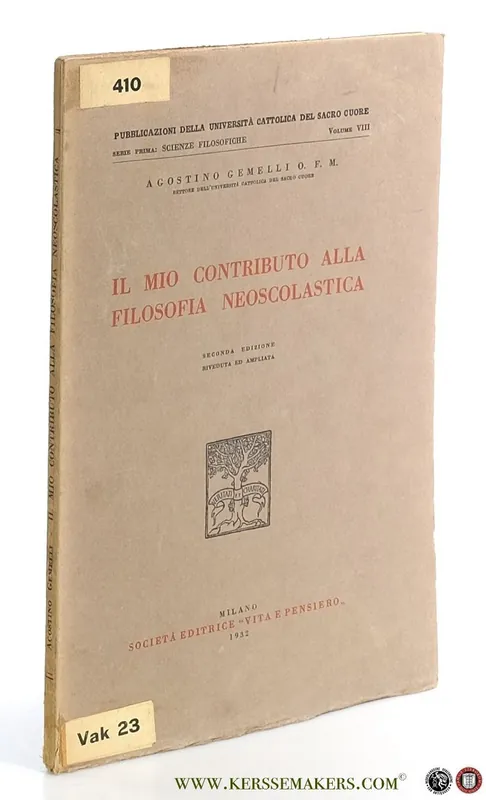Nieuw Il mio contributo alla filosofia neocolastica. Seconda edizione. - Gemelli, Agostino.