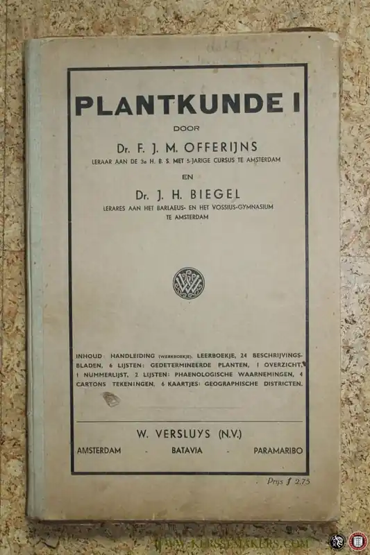 Plantkunde I (Halflinnen map met inhoud, zie extra info) - OFFERIJNS, F. / BIEGEL, J. Express Levering