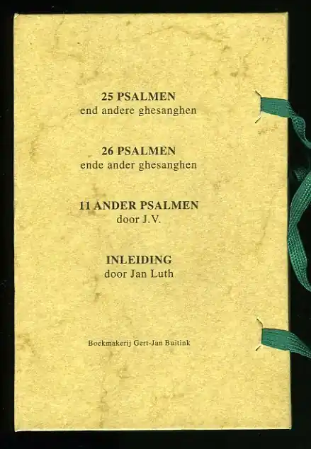 Tijdelijk Beschikbaar 25,26 en 11 andere psalmen van Jan Utenhove - UTENHOVE, Jan