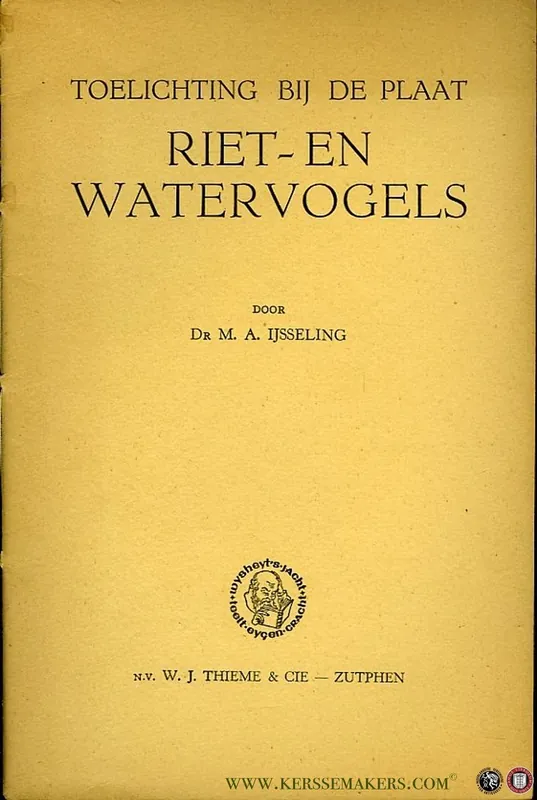 Toelichting bij de plaat Riet- en Watervogels. Getekend door H.J. Slijper - IJSSELING, M.A. Beste Prijs
