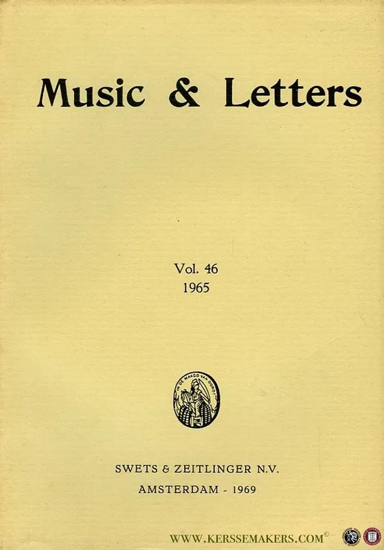 Music & Letters. A Quarterly Publication. Volume 46, 1965 - WESTRUP, J.A. (Edited by) Actieprijs