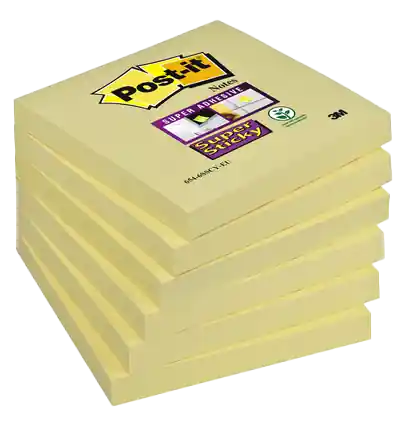 Snelle Levering Memoblok Post-it 654 Super Sticky 76x76mm geel / 1 stuk