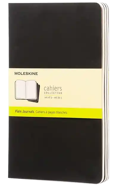 Korting Schrift Moleskine 130x210mm blanco 160 pagina's 70gr zwart set à 3 stuks