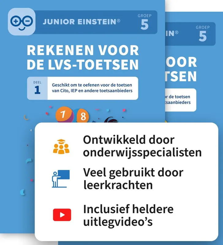 Rekenen voor de LVS-toetsen set - Deel 1 en 2 - Groep 5 + Online video-uitleg / Druk 1 Gereduceerde Prijs