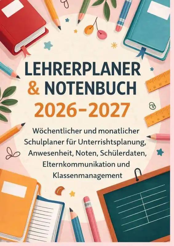 Lehrerplaner & Notenbuch 2026–2027: Wöchentlicher und monatlicher Schulplaner für Unterrichtsplanung, Anwesenheit, Noten, etc / 1 Edition Direct Verzonden