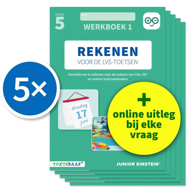 Gereduceerde Prijs Rekenen voor de LVS-toetsen - Groep 5 - Werkboek 1 - Set van 5 / Druk 1