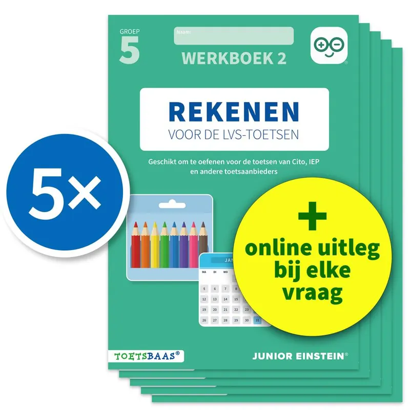 Rekenen voor de LVS-toetsen - Groep 5 - Werkboek 2 - Set van 5 / Druk 1 Beste Prijs