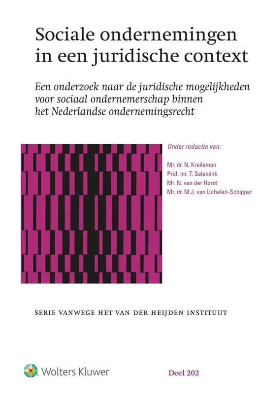 Sociale ondernemingen in een juridische context / Druk 1 Alleen Vandaag