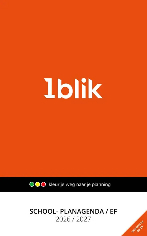 1blik School- Planagenda EF 2026-2027 (weekeditie zondag t/m zaterdag) / Druk 4 Merkproduct