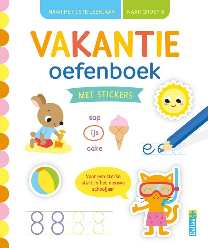 Beperkt Aanbod Vakantie oefenboek met stickers (naar het 1ste leerjaar / naar groep 3) / Druk 1