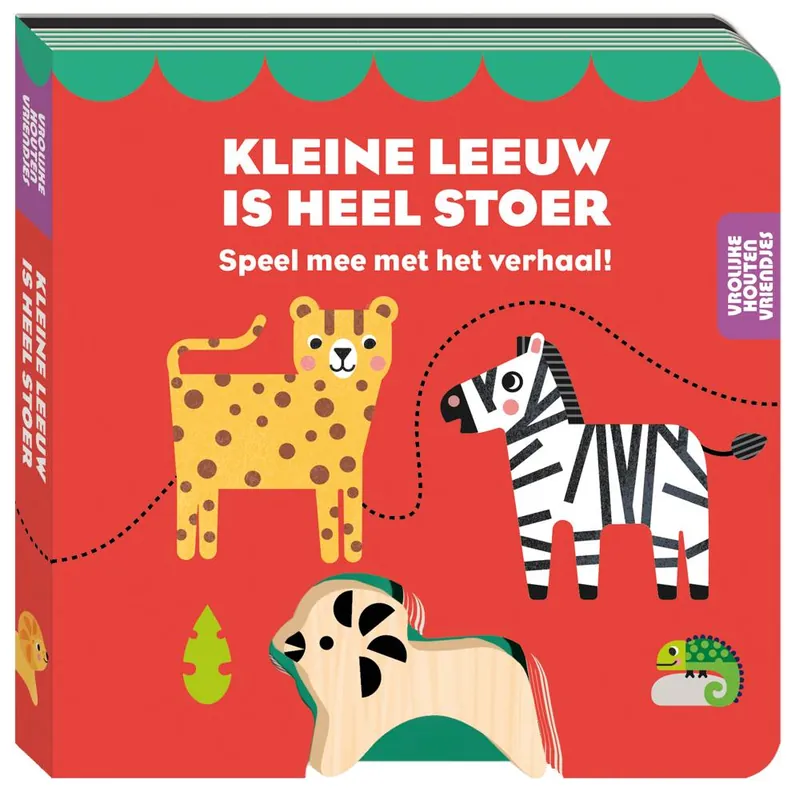 Vrolijke houten vriendjes - Kleine leeuw is heel stoer / Druk 1 Aanbieding