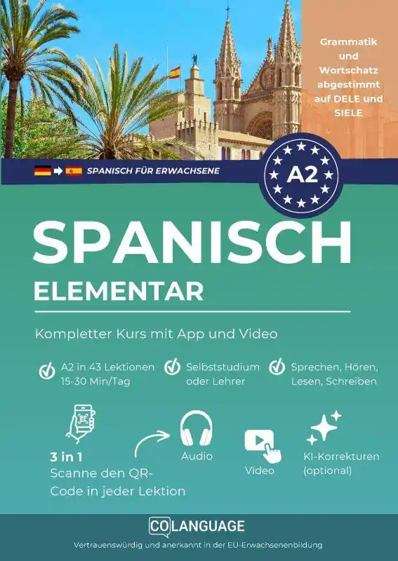 Gratis Verzending Spanisch A2 elementar: Kompletter Kurs mit App und Video / 1 Edition